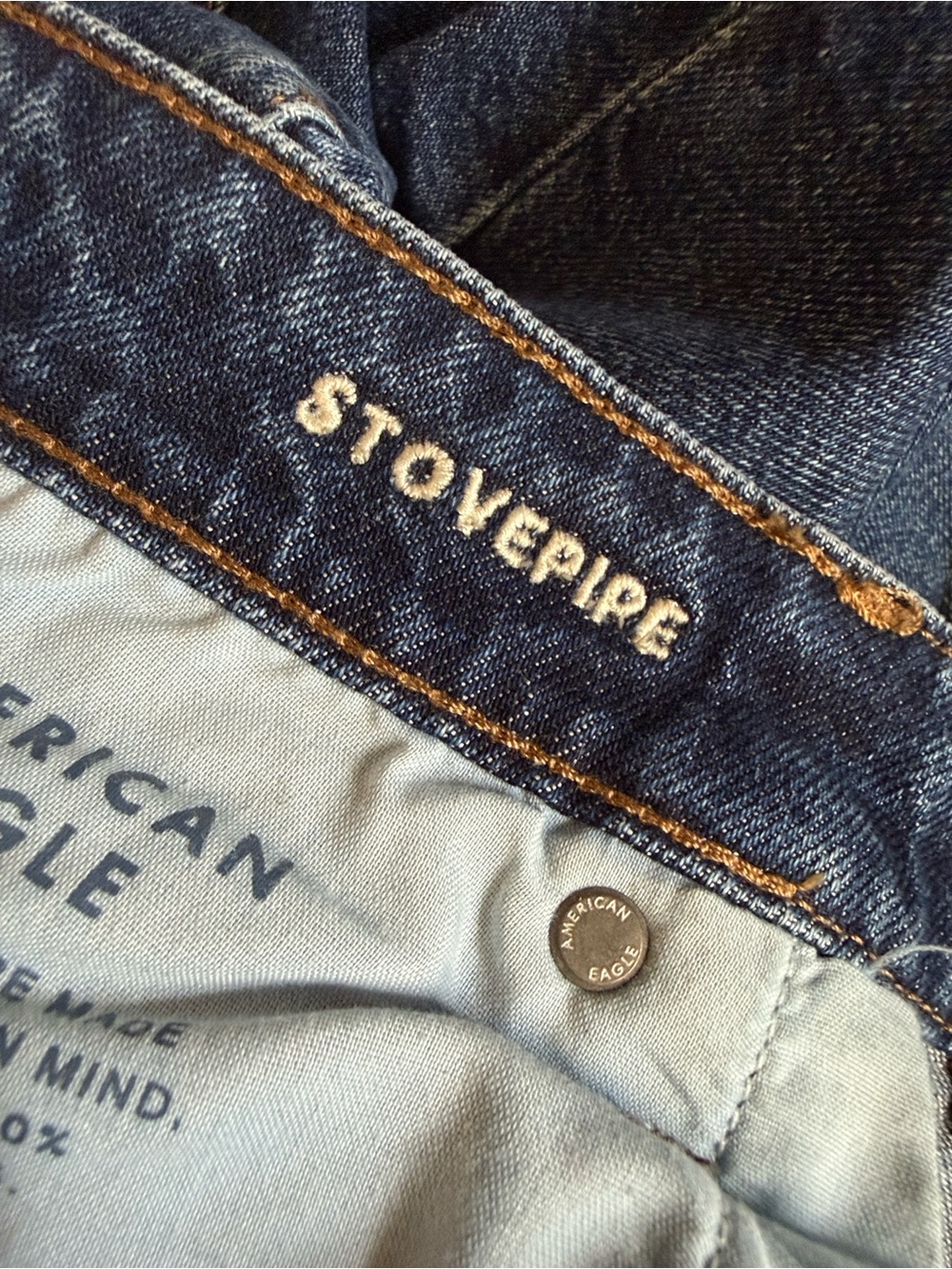 American Eagle Outfitters Womens Stovepipe Jeans in Dark Blue - Picture 4 of 4